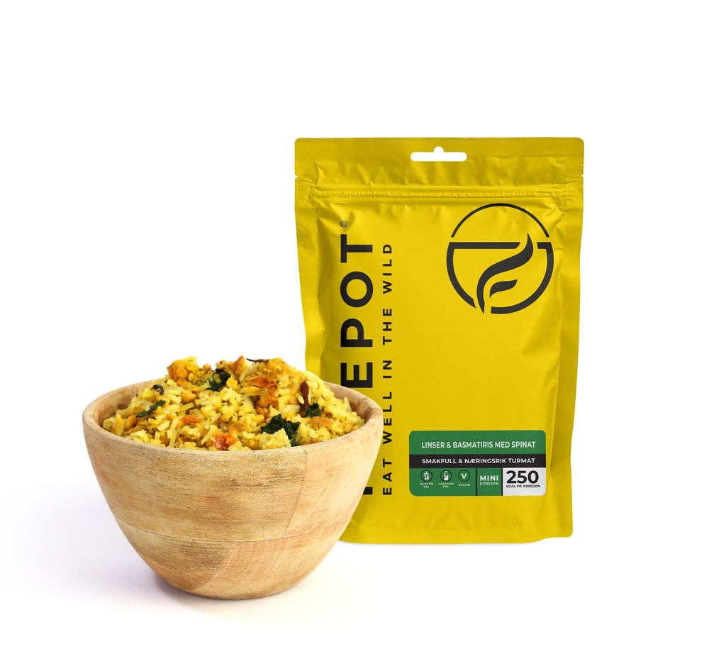 Linser & Basmatiris med spinat